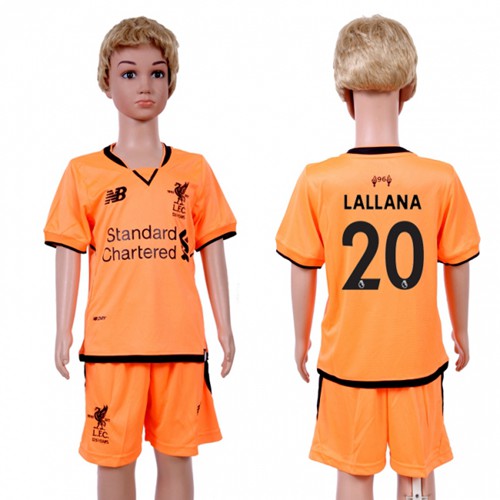 Liverpool #20 Lallana Sec Away Kid Soccer Club Jersey